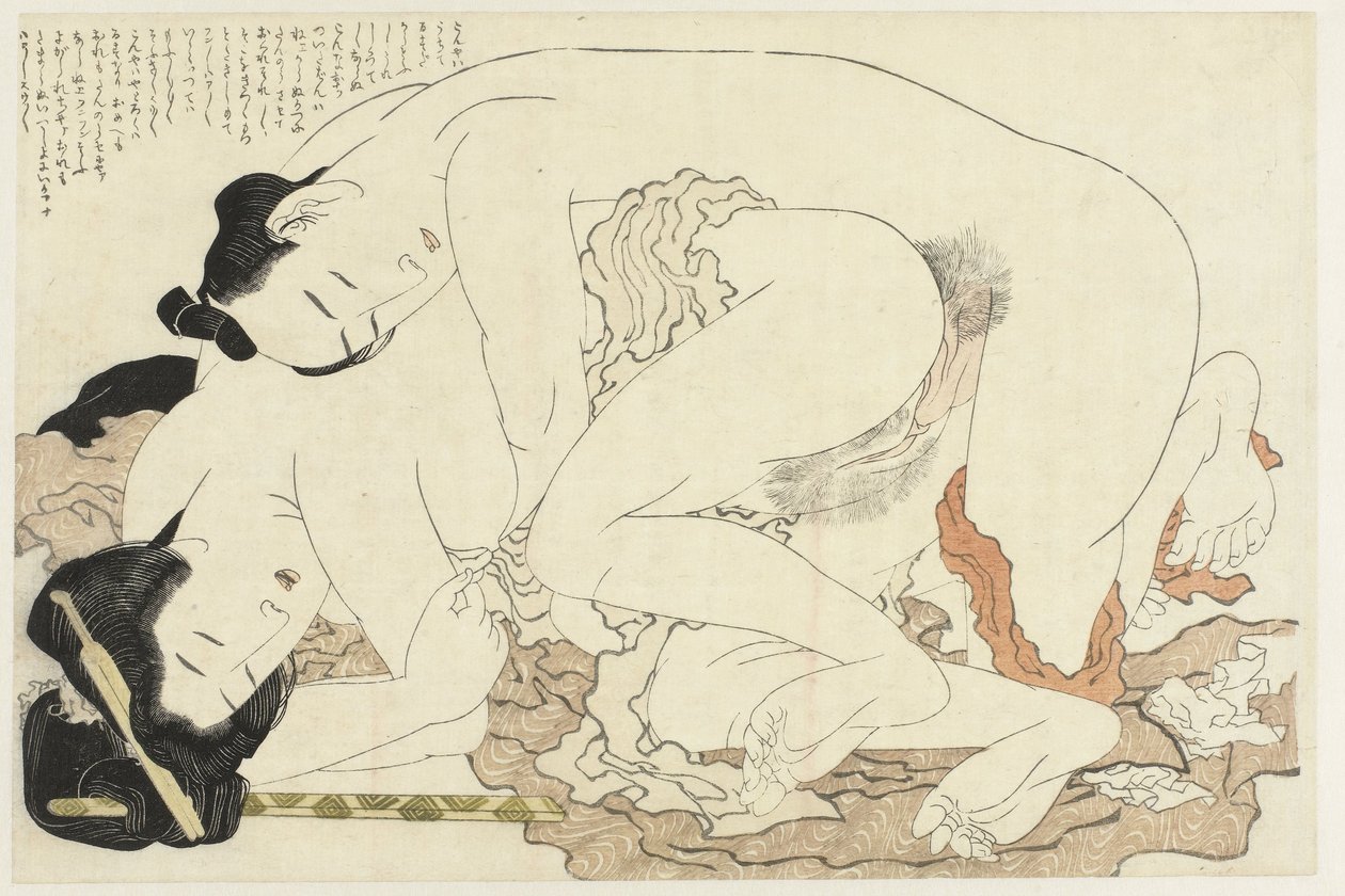 Vdaná žena s milencem Rostlina Adonis (název série) Fukujuso (název série) od Katsushika Hokusai