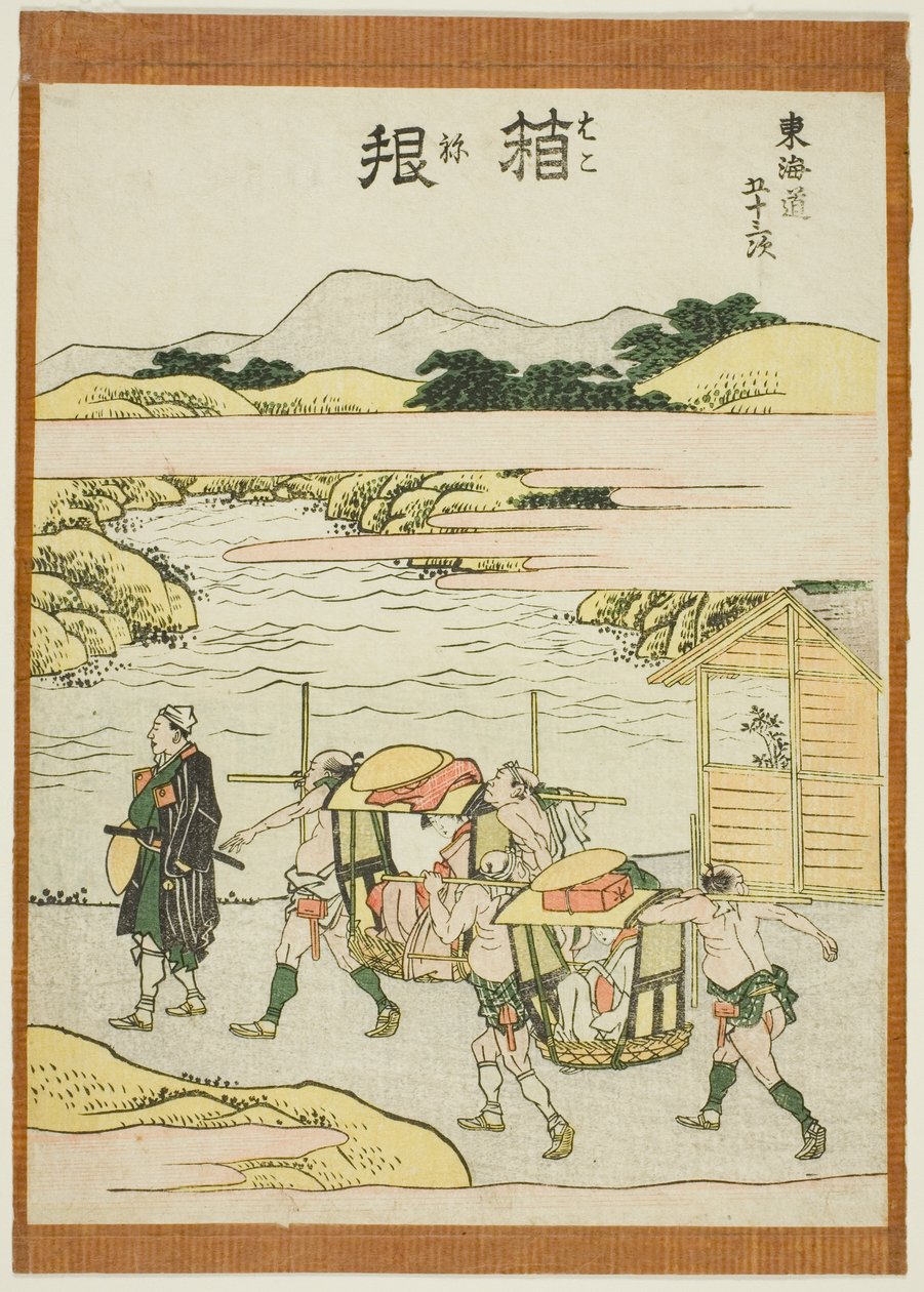 Hakone, ze série "Padesát tři stanic Tokaida (Tokaido gojusan tsugi)" od Katsushika Hokusai