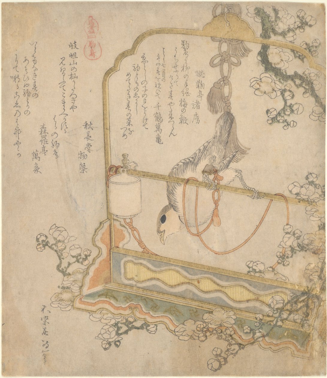 Červenka japonská, ze série „Všechny druhy koní“ od Katsushika Hokusai