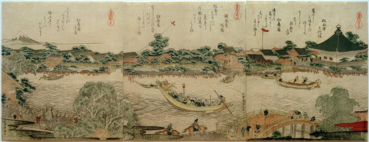 Kulthalle des Komagata-Tempels od Katsushika Hokusai