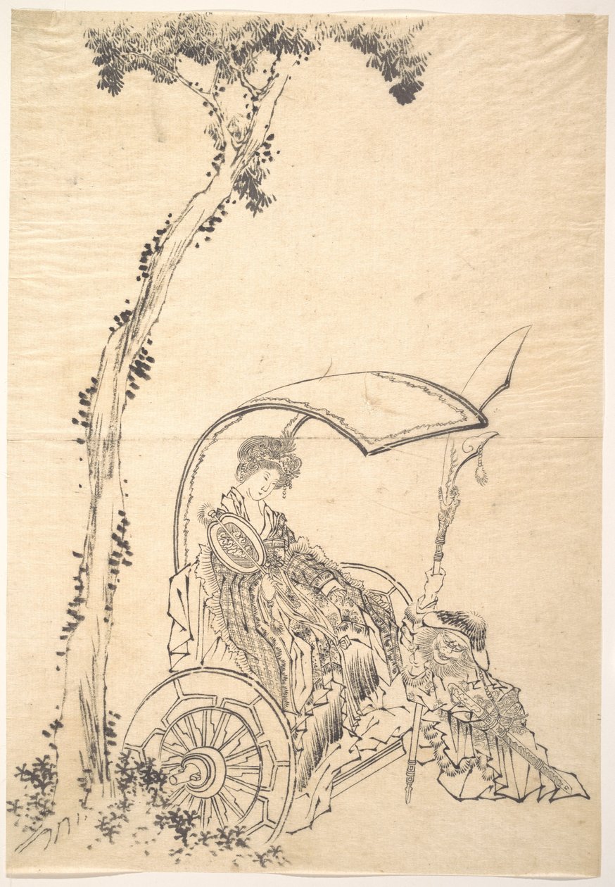 Dáma v kočáře od Katsushika Hokusai