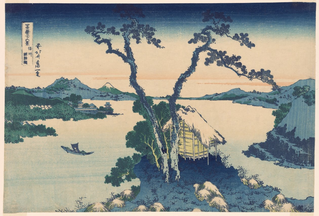 Shinano Shinano P Lovinse (nový druh Lake Suwa), ze série s ``Tirty Mr. x Pohledy na horu Fuji (Fugaku Usaju Rokukatsu)