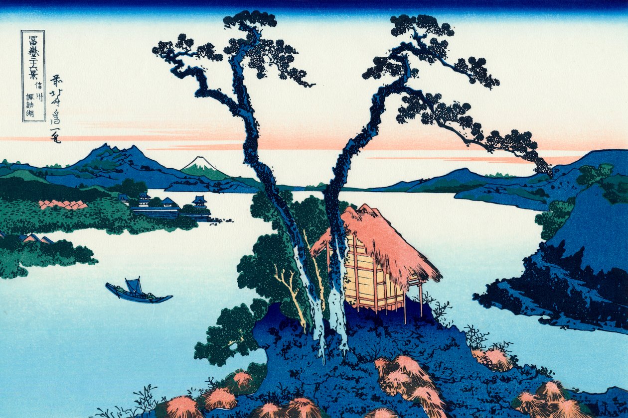Jezero Suwa v provincii Shinano, 1830-1833. od Katsushika Hokusai