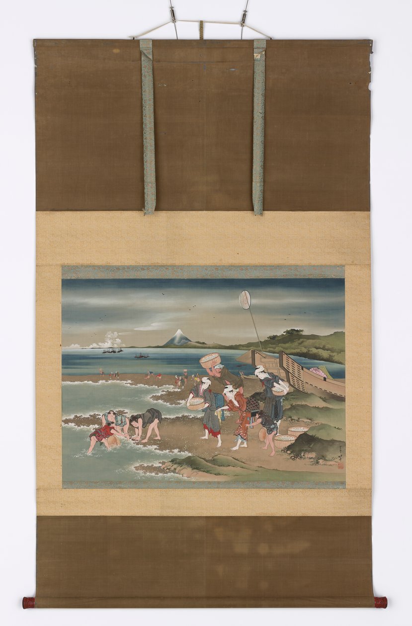 Krajina: škeble na břehu, konec 18.-začátek 19. století. od Katsushika Hokusai