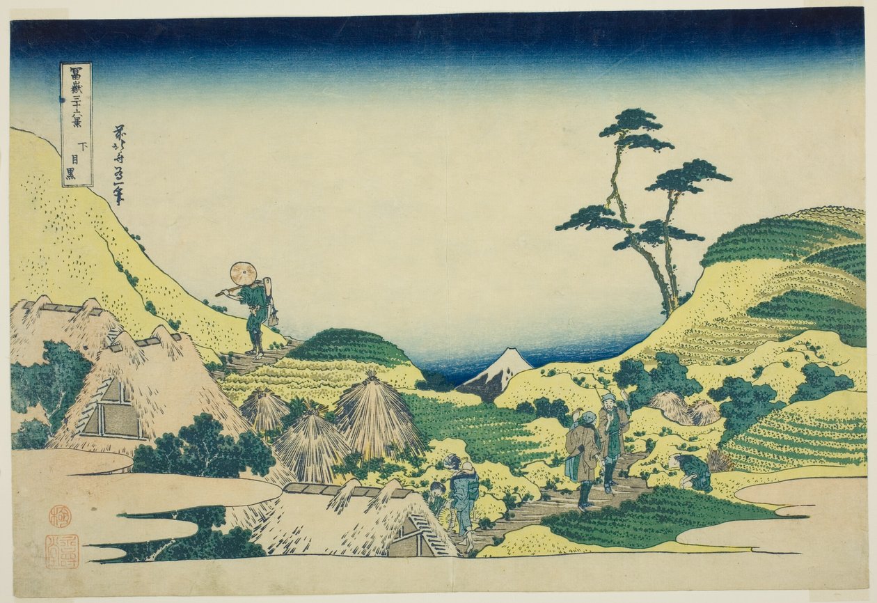 No dobře Meguro (Shimo Meguro), ze série "Tirty Mr. x Vie ws Of mount t Fuji (Fugaku Usaju Rokukatsu)" od Katsushika Hokusai