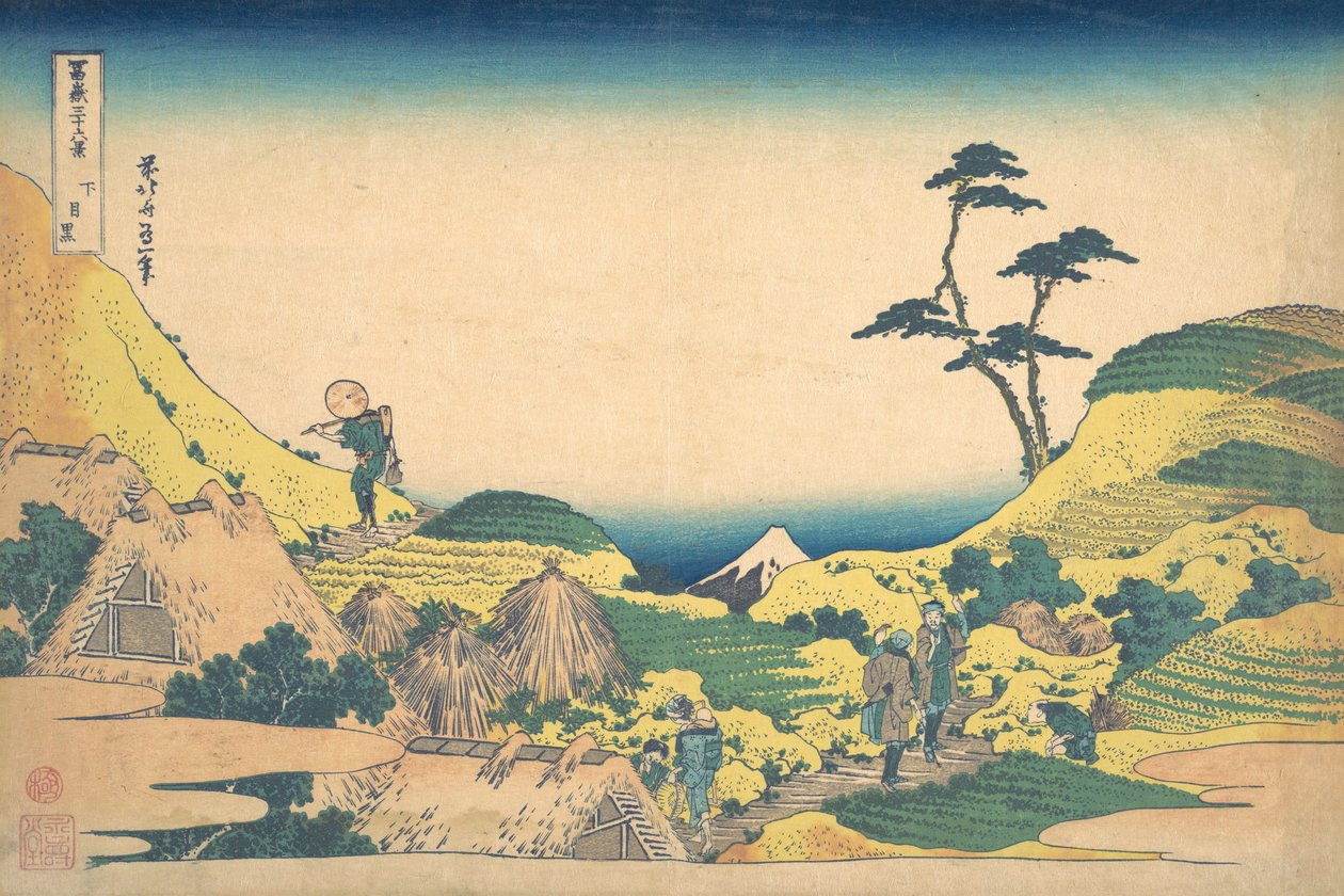 Dolní Meguro Shimo Meguro, ze série Třicet šest pohledů na horu Fuji Fugaku..., ca. 1830-32. od Katsushika Hokusai