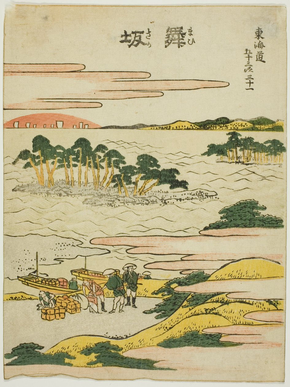 Maisaka, ze série „Padesát tři stanic Tokaida (Tokaido gojusan tsugi)“ od Katsushika Hokusai