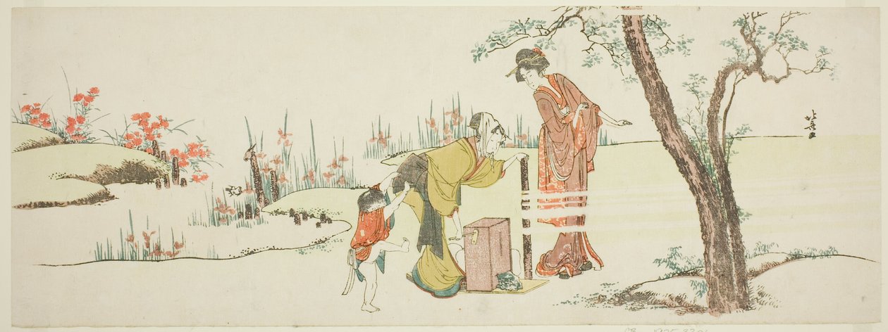 Výroba papírových šňůrek na vázání vlasů od Katsushika Hokusai