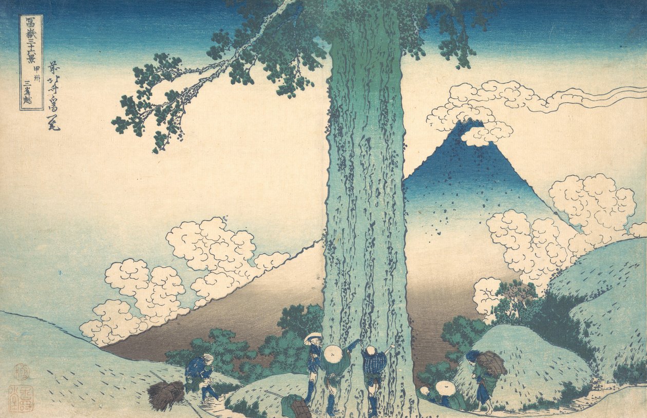 Mishima Pass v provincii Kai Koshu Mishima goe, ze série Třicet šest pohledů ..., ca. 1830-32. od Katsushika Hokusai