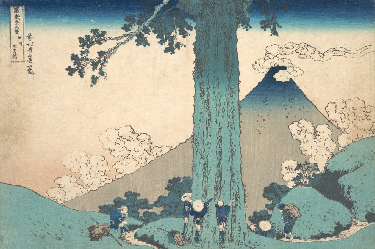 Mishima Pass v provincii Kai Koshu Mishima goe, ze série Třicet šest pohledů ..., ca. 1830-32. od Katsushika Hokusai