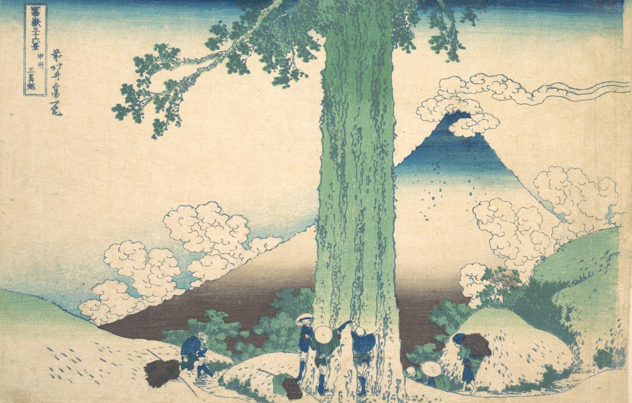 Mishima Pass v provincii Kai Koshu Mishima goe, ze série Třicet šest pohledů ..., ca. 1830-32. od Katsushika Hokusai