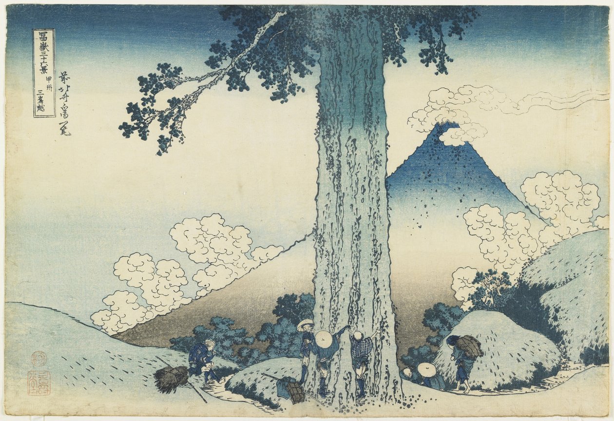 Mishima Pass v provincii Ko_shu_, 1831-1834 od Katsushika Hokusai