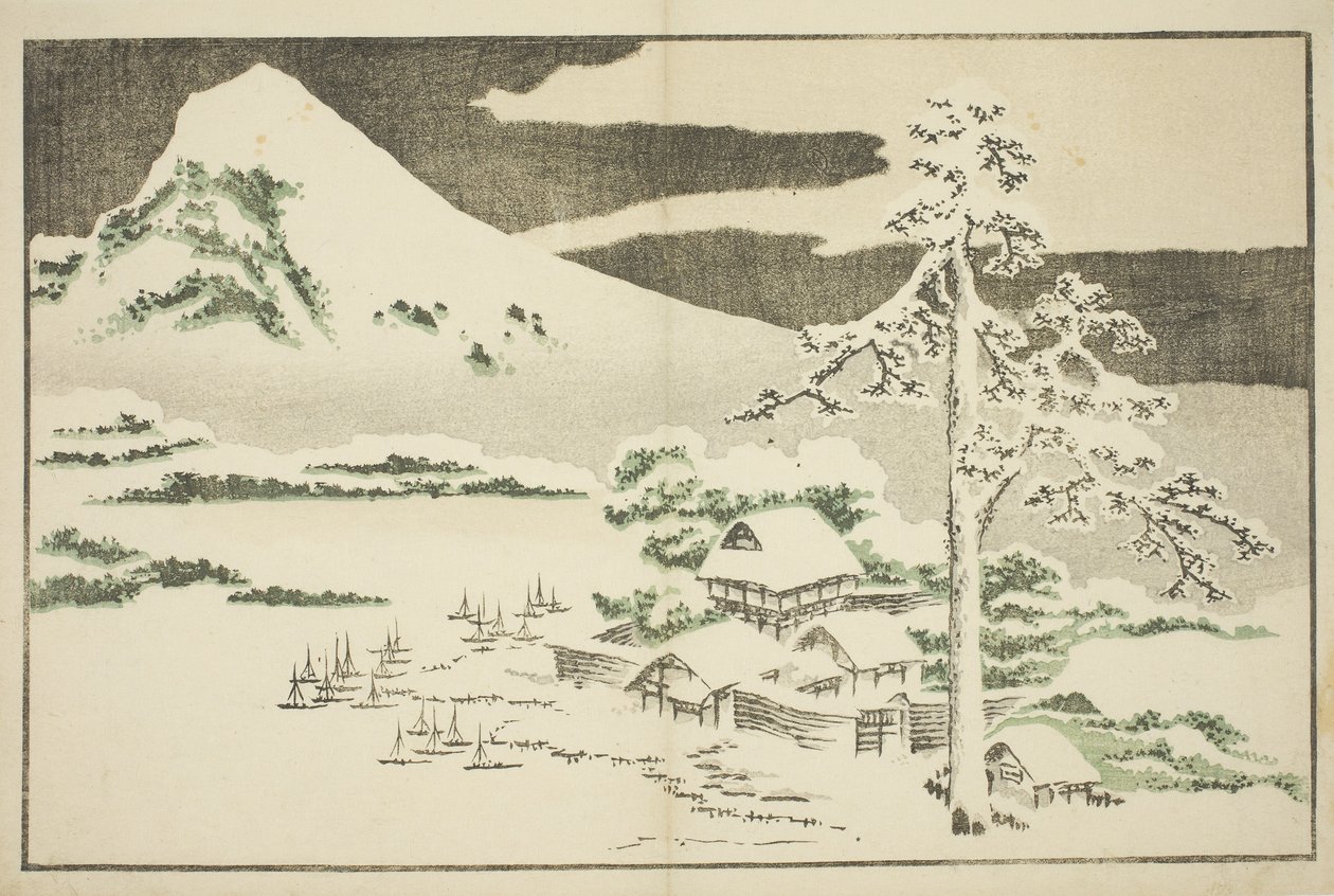 Hora Fuji v zimě, z Obrázkové knihy realistických obrazů Hokusai od Katsushika Hokusai