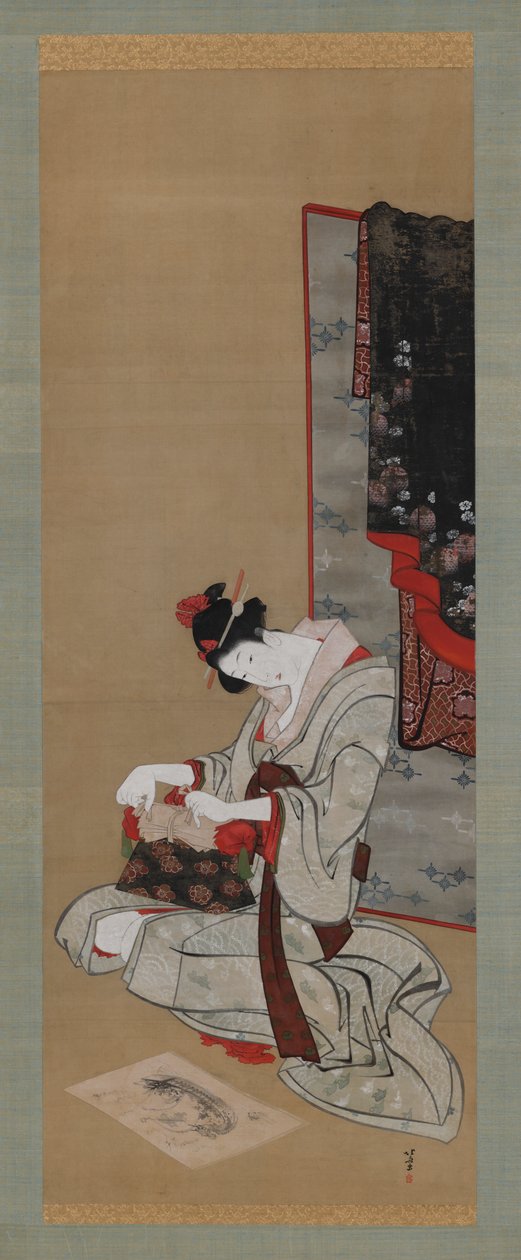 Novoroční zvyk: přání pro nový rok slibný sen, období Edo, ca. 1806-1811. od Katsushika Hokusai