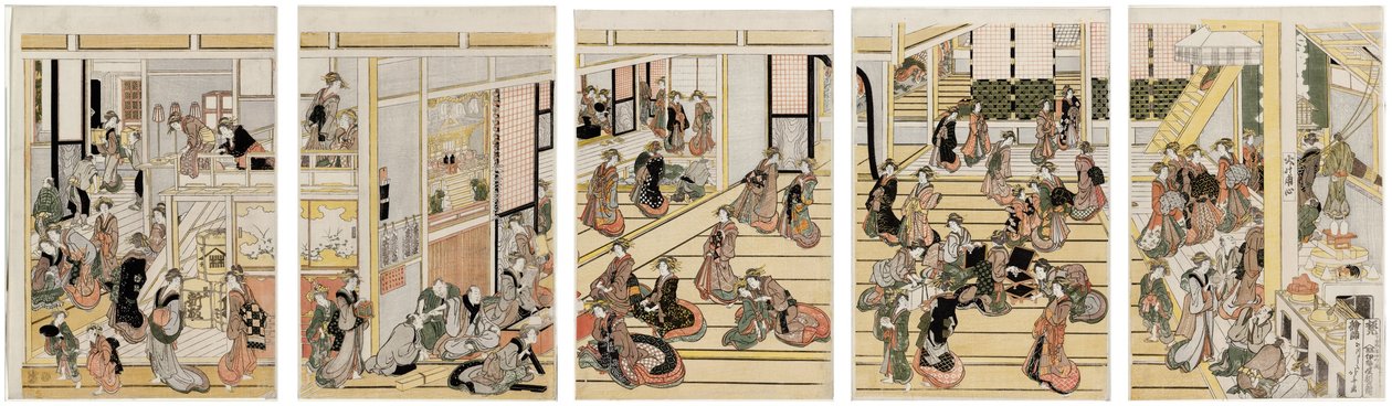 Nový rok v nevěstinci Ogi-ya od Katsushika Hokusai