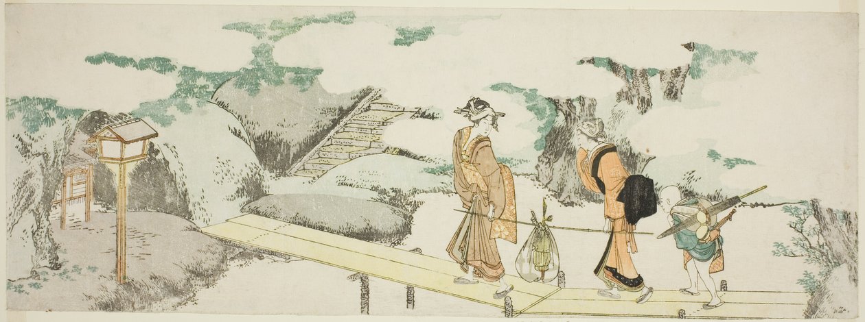 Na lávce od Katsushika Hokusai