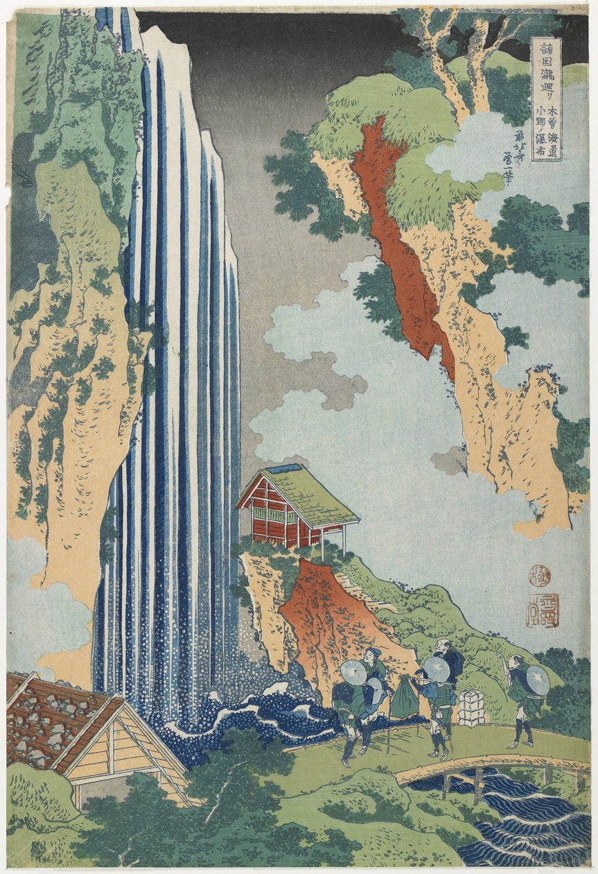 Ono Falls na Kiso Road, c. 1833 od Katsushika Hokusai