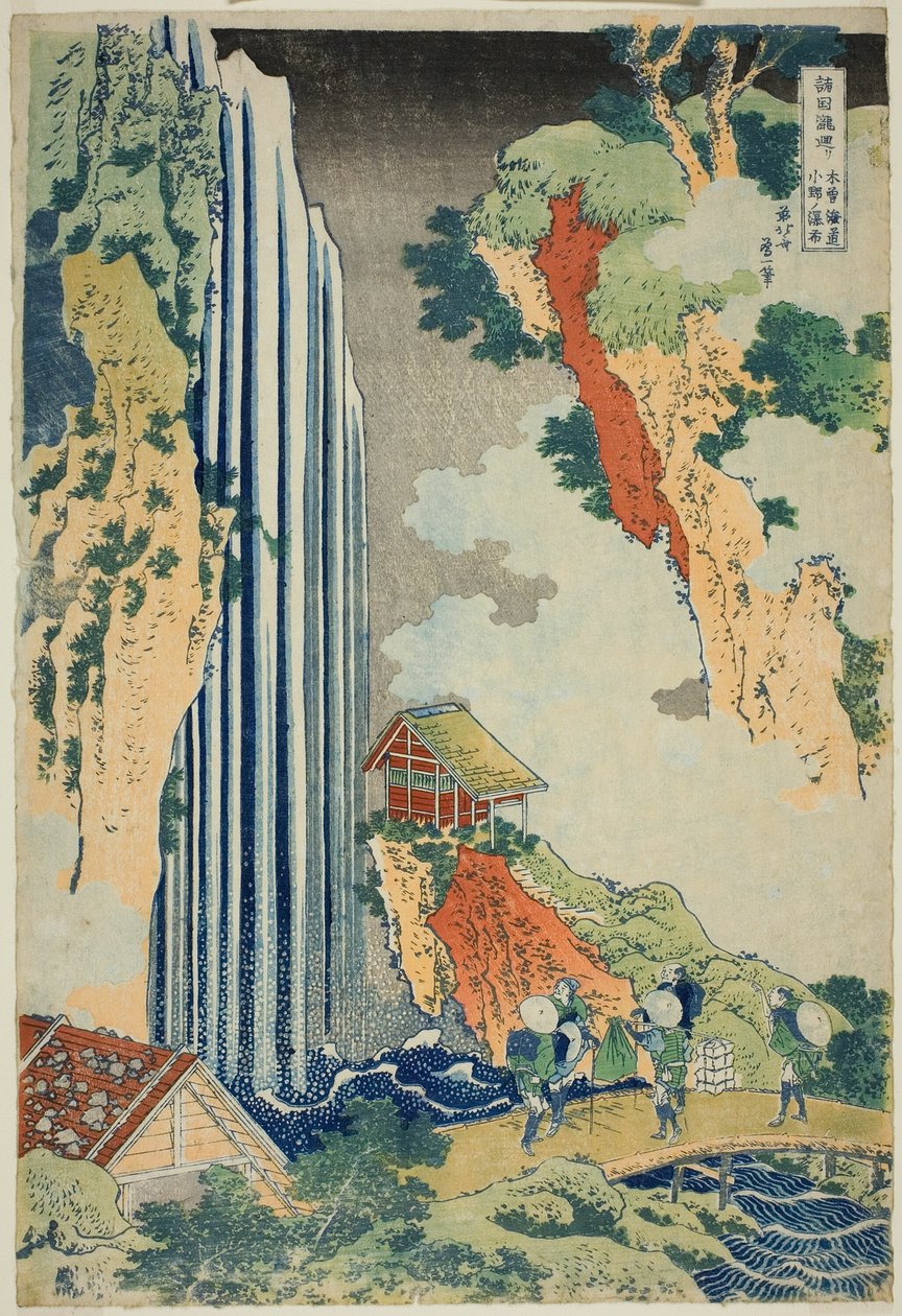 Ono Falls Oto Te Basic Opening Degree (Basic Opening Degree Ono Shogunate), ze série Te od Katsushika Hokusai