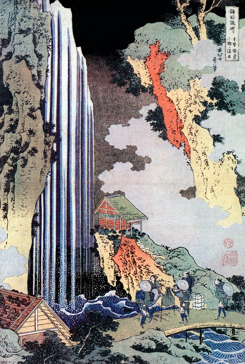 Vodopád Ono podél Kisokaido, c1780-1849 od Katsushika Hokusai