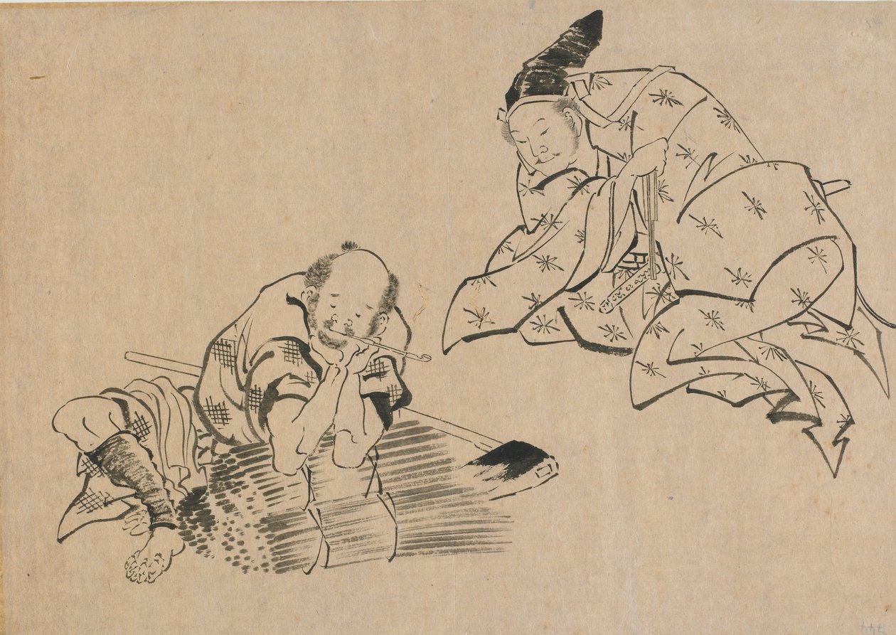 Sedlák a šlechtic, konec 18.-začátek 19. století. od Katsushika Hokusai