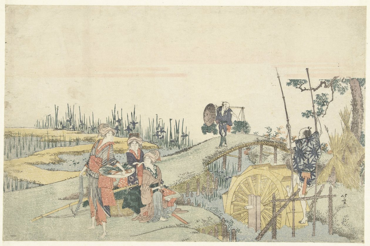 Pěstování rýže od Katsushika Hokusai