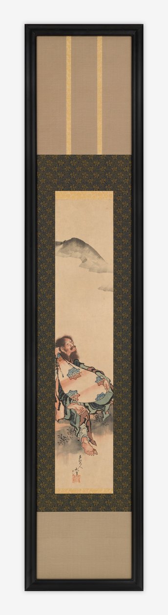 Básník Semimaru se svou loutnou v pytli, období Edo, 1839. od Katsushika Hokusai