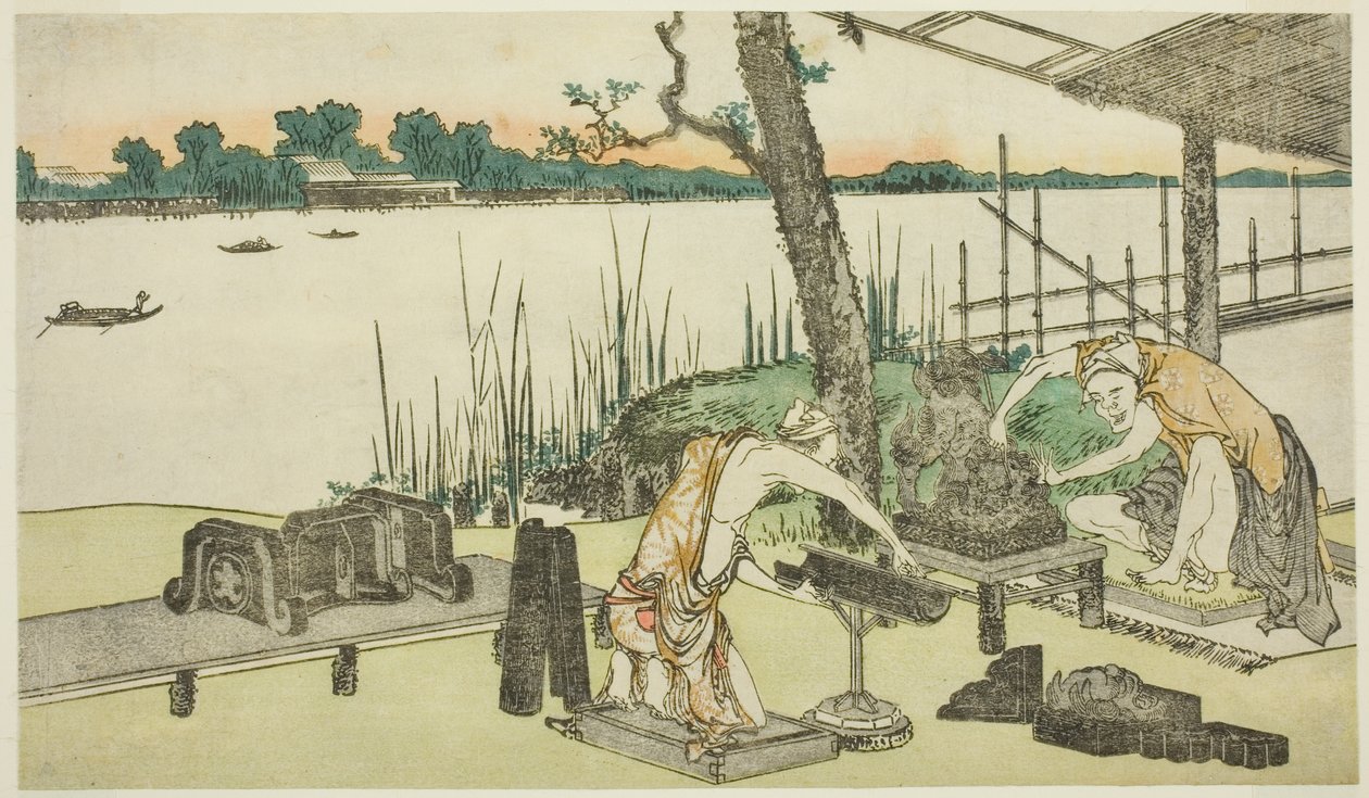 Potters at Work - Imado od Katsushika Hokusai