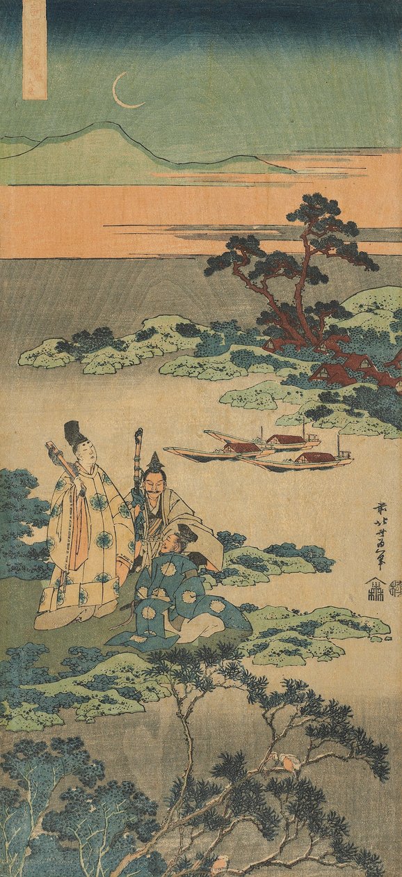 Tisk ze série „Skutečné zrcadlo čínských a japonských básní od Katsushika Hokusai