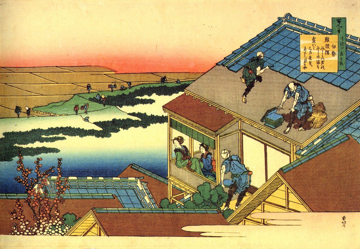 Série sta básní od sta básníků: "Lady Ise"" krajina, Japonsko - tisk Katsushika Hokusai (1760-1849) (škola ukiyo-e) kolem roku 1830 Státní Ermitáž Saint Petersburg od Katsushika Hokusai