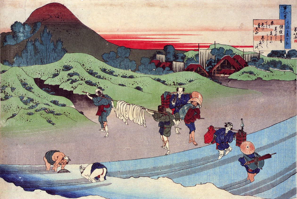 ""Série sta básní od sta básníků: ""Jito Tenno"" Tisk Katsushika Hokusai (1760-1849) (škola ukiyo-e) kolem roku 1830 Státní Ermitáž Petrohrad Rusko od Katsushika Hokusai