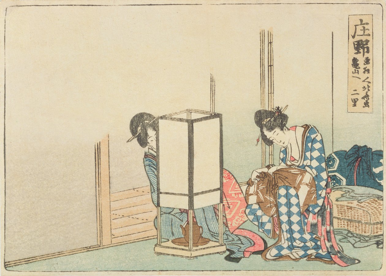 Shono, ze série „Padesát tři stanic Tokaidské dálnice“, po roce 1804 (barevný dřevotisk) od Katsushika Hokusai