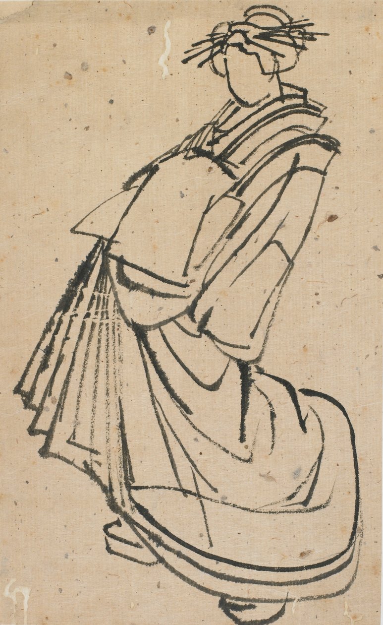 Náčrt kurtizány, konec 18.-začátek 19. století. od Katsushika Hokusai