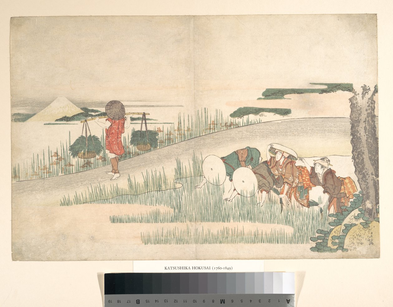 Jaro na rýžových polích od Katsushika Hokusai