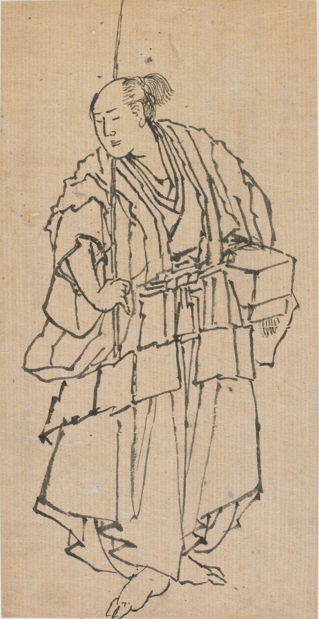 Stojící postava muže, konec 18.-začátek 19. století. od Katsushika Hokusai