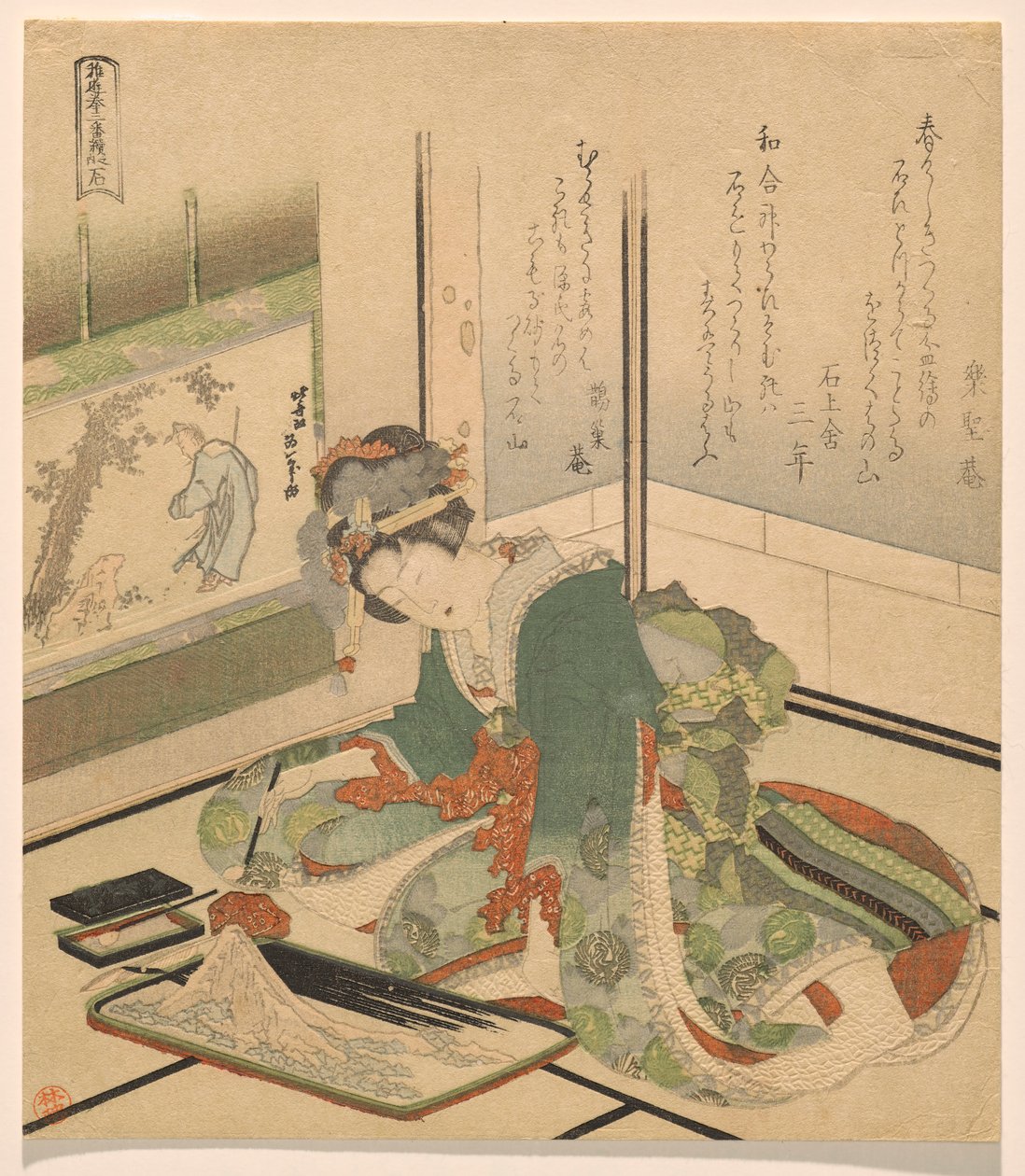 Stone, ze série Tři děti od Katsushika Hokusai