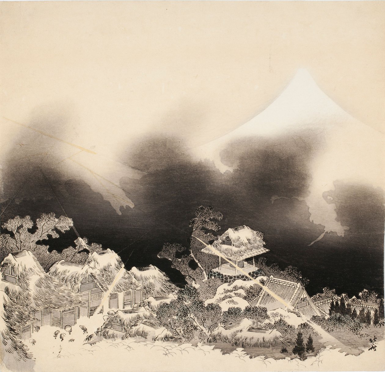 Bouře v horách od Katsushika Hokusai