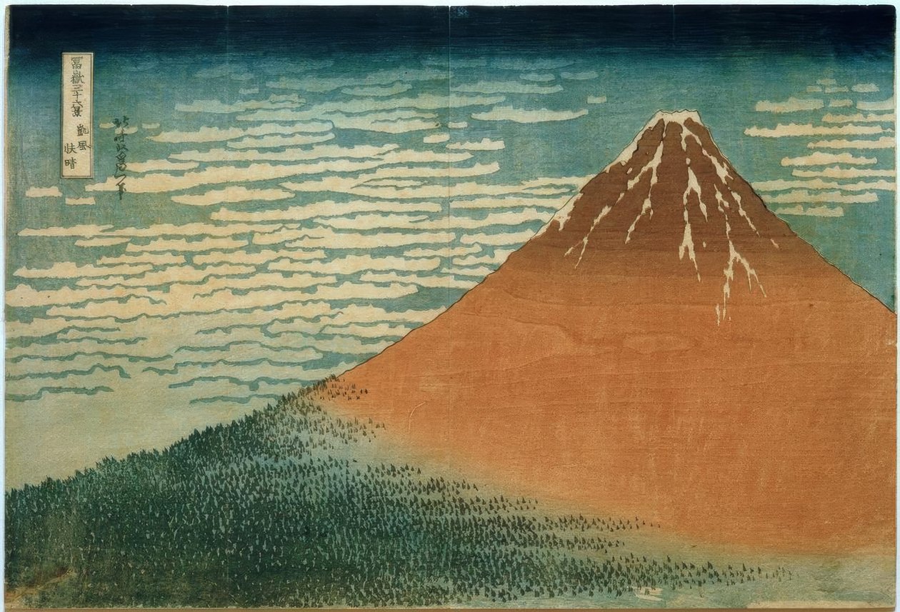 Jižní vítr a jasné ráno od Katsushika Hokusai