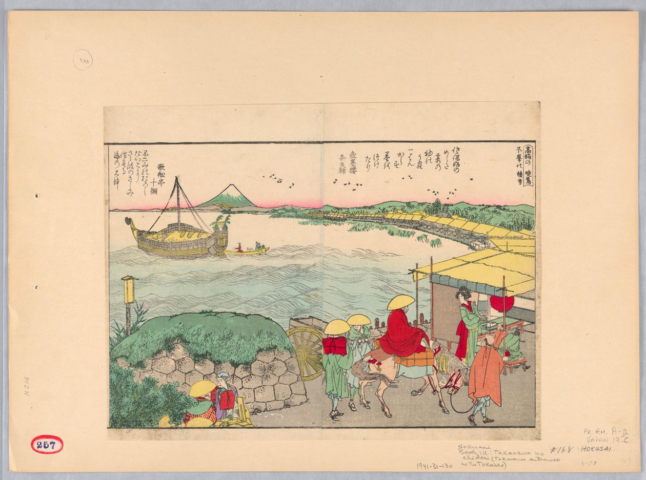 Vstup do Tokaido v Takanawě (Takanawa no chidori) od Katsushika Hokusai
