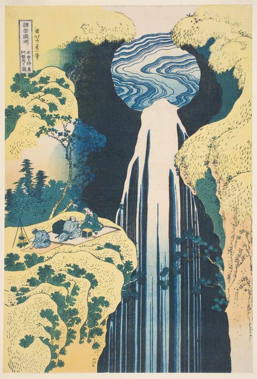 Vodopád Amida v provincii Kiso (dřevotisk) od Katsushika Hokusai