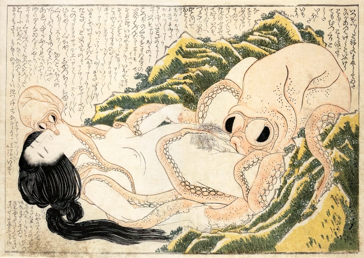 Sen manželky rybářů od Katsushika Hokusai