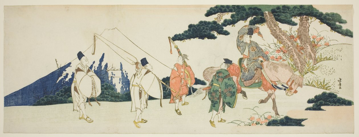 Východní cesta slavného básníka Ariwary a Narihiry od Katsushika Hokusai