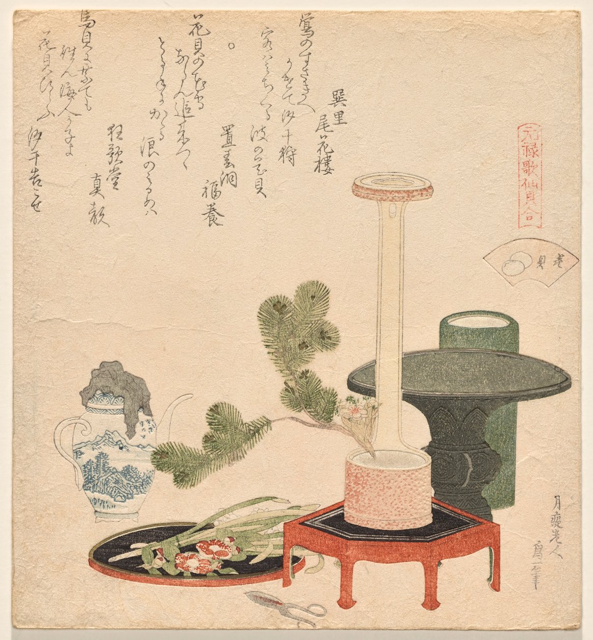 Květinové mušle ze série Genroku Poem-Shell Matching Game od Katsushika Hokusai