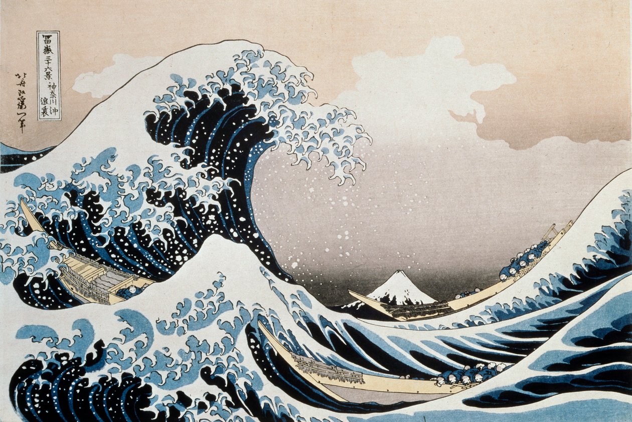 Velká vlna u pobřeží Kanagawa, c1829-c1831 od Katsushika Hokusai