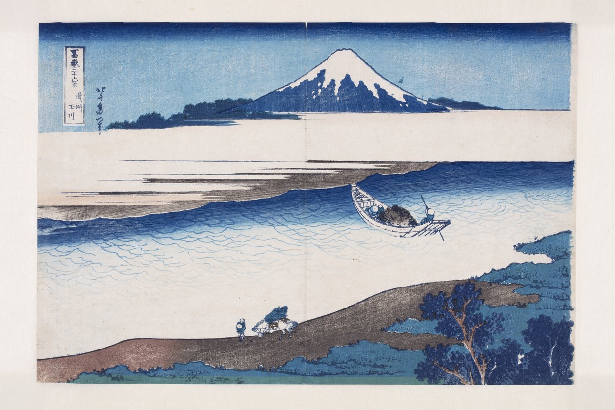 Řeka Jewel v provincii Musashi (Bushu Tamagawa) (barevný dřevotisk) od Katsushika Hokusai