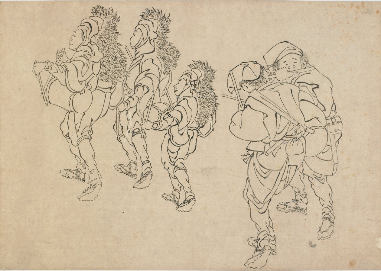 Lví tanec, konec 18.-začátek 19. století. od Katsushika Hokusai