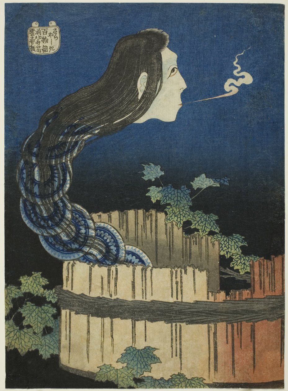 The Mansion of the Plates (Sara yashiki), ze série „Sto příběhů duchů (Hyaku monogatari)“ od Katsushika Hokusai