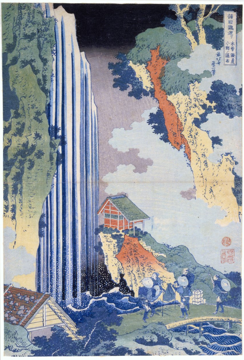 Vodopád Ono na cestě Kisokaido od Katsushika Hokusai