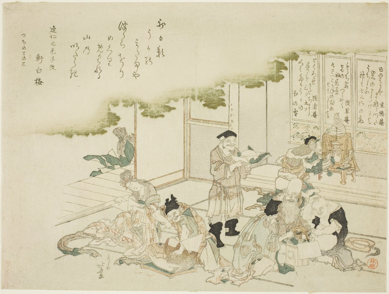Sedm bohů štěstí od Katsushika Hokusai