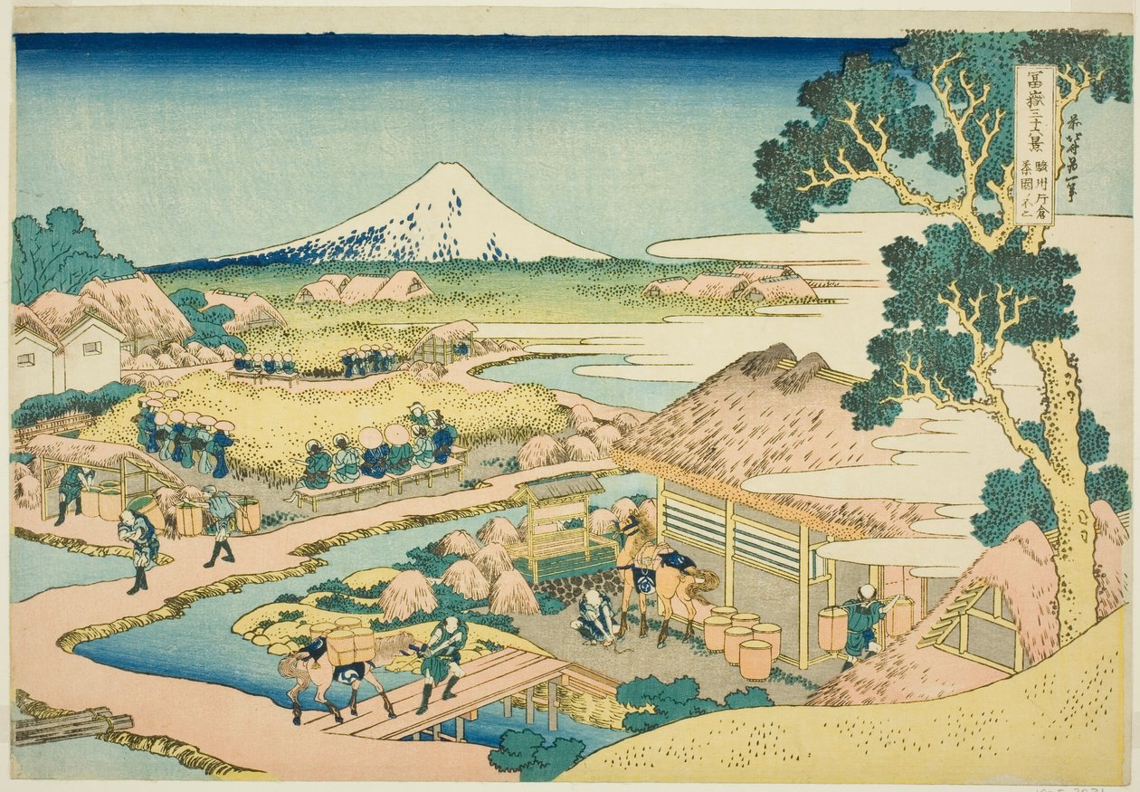 Tear P Fan Tachino f Katakura Kanazawa P Rovinse (Sake Sake Katakura Chaen no Fuji), z Te Serie S "Tirty Mr. x Vie ws f Mount Fuji (Fugaku Usa Juroku Katsura)" od Katsushika Hokusai