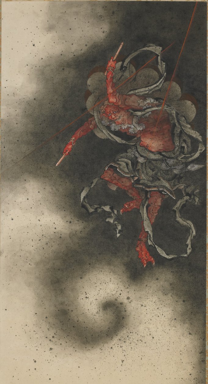Bůh hromu, období Edo od Katsushika Hokusai
